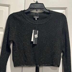 NWT Lucy Paris Black Cropped Sweater, Size XS